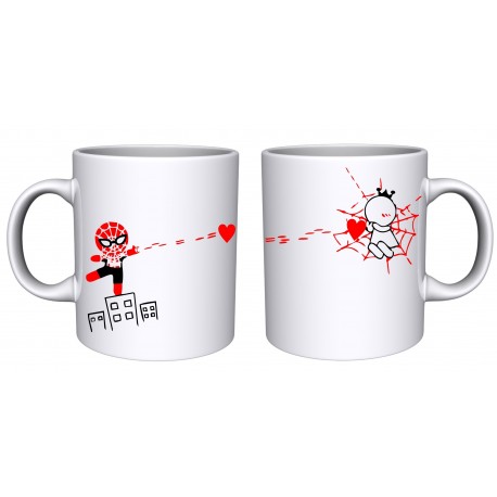 ZESTAW 2 KUBKÓW DLA PAR ZAKOCHANYCH WALENTYNKI WZÓR SPIDERMAN