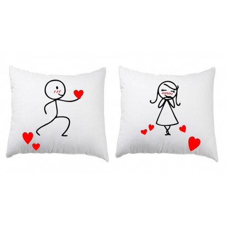 ZESTAW 2 PODUSZEK DLA PAR ZAKOCHANYCH WALENTYNKI