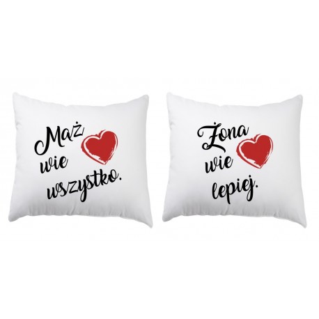 ZESTAW 2 PODUSZEK DLA PAR ZAKOCHANYCH WALENTYNKI
