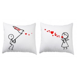 ZESTAW 2 PODUSZEK DLA PAR ZAKOCHANYCH WALENTYNKI