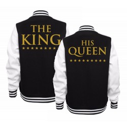 BLUZY BASEBALL DLA PAR ZAKOCHANYCH WZÓR THE KING HIS QUEEN