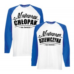 BLUZY KOSZULKI BASEBALL DLA PAR ZAKOCHANYCH WZÓR NAJLEPSZY CHŁOPAK NAJLEPSZA DZIEWCZYNA
