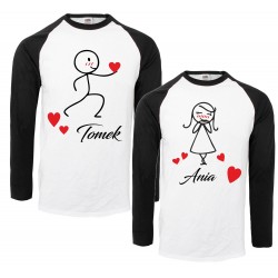 BLUZY KOSZULKI BASEBALL DLA PAR ZAKOCHANYCH