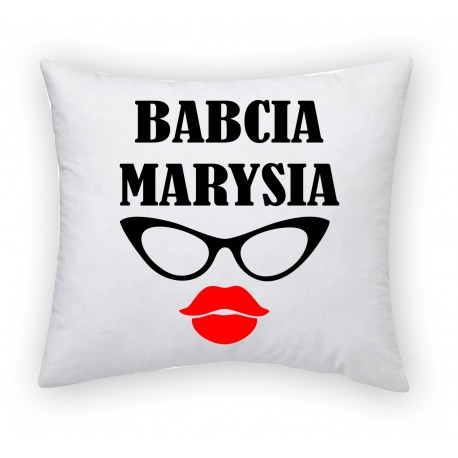 PODUSZKA Z IMIENIEM BABCI I OKULARAMI