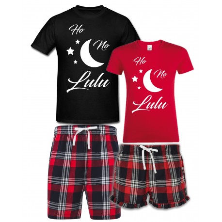 HO NO LULU - ZESTAW KRÓTKICH PIŻAM DLA PARY ZAKOCHANYCH PREZENT NA WALENTYNKI