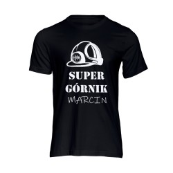KOSZULKA SUPER GÓRNIK Z IMIENIEM PREZENT DLA GÓRNIKA