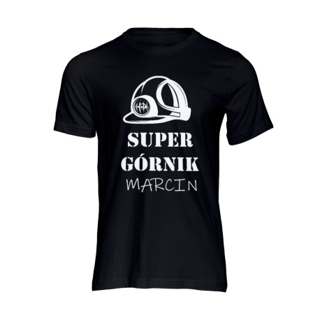 KOSZULKA SUPER GÓRNIK Z IMIENIEM PREZENT DLA GÓRNIKA