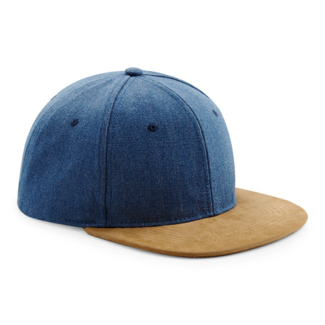 CZAPKA Z ZAMSZOWYM DASZKIEM SNAPBACK JEANS