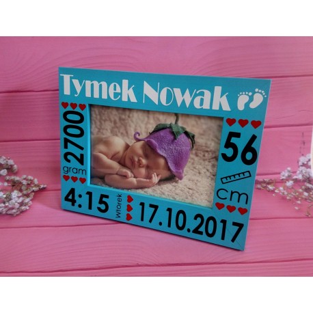 RAMKA NA ZDJĘCIE Z METRYCZKĄ 3 KOLORY